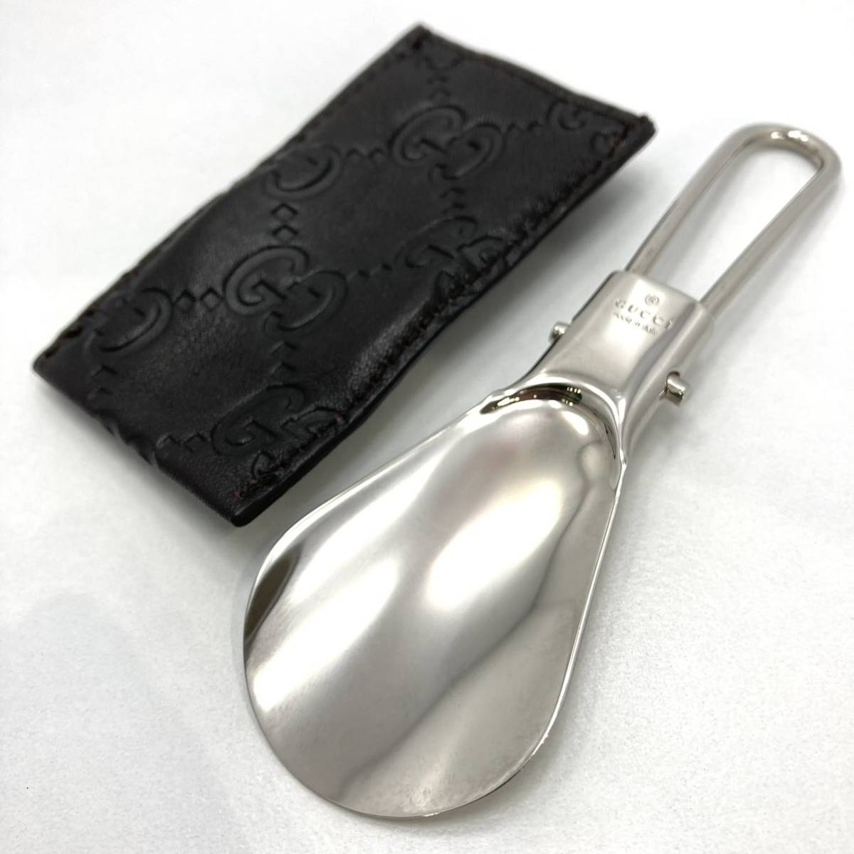 最安値】 GUCCI Shoe Horn グッチ シューホーン靴べら折り畳みレザー