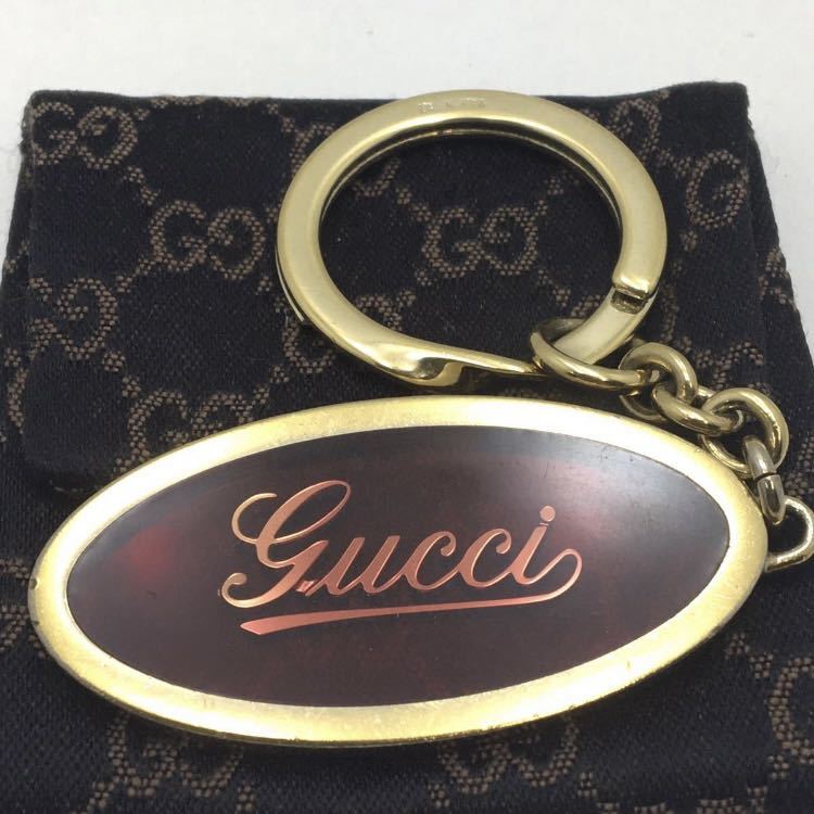 GUCCI key holder key ring bag charm writing brush chronicle body Vintage Old Gucci men's lady's man and woman use 