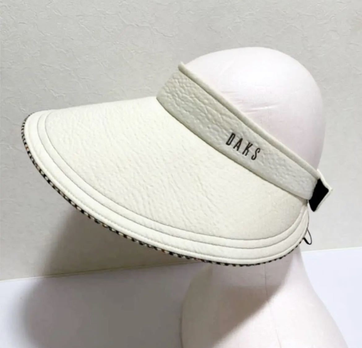 z3訳あり 新品 【 DAKS LONDON ダックス 】日本製 サンバイザー 帽子 紫外線対策 紫外線カット UV対策 百貨店 ブランド ハット つば広