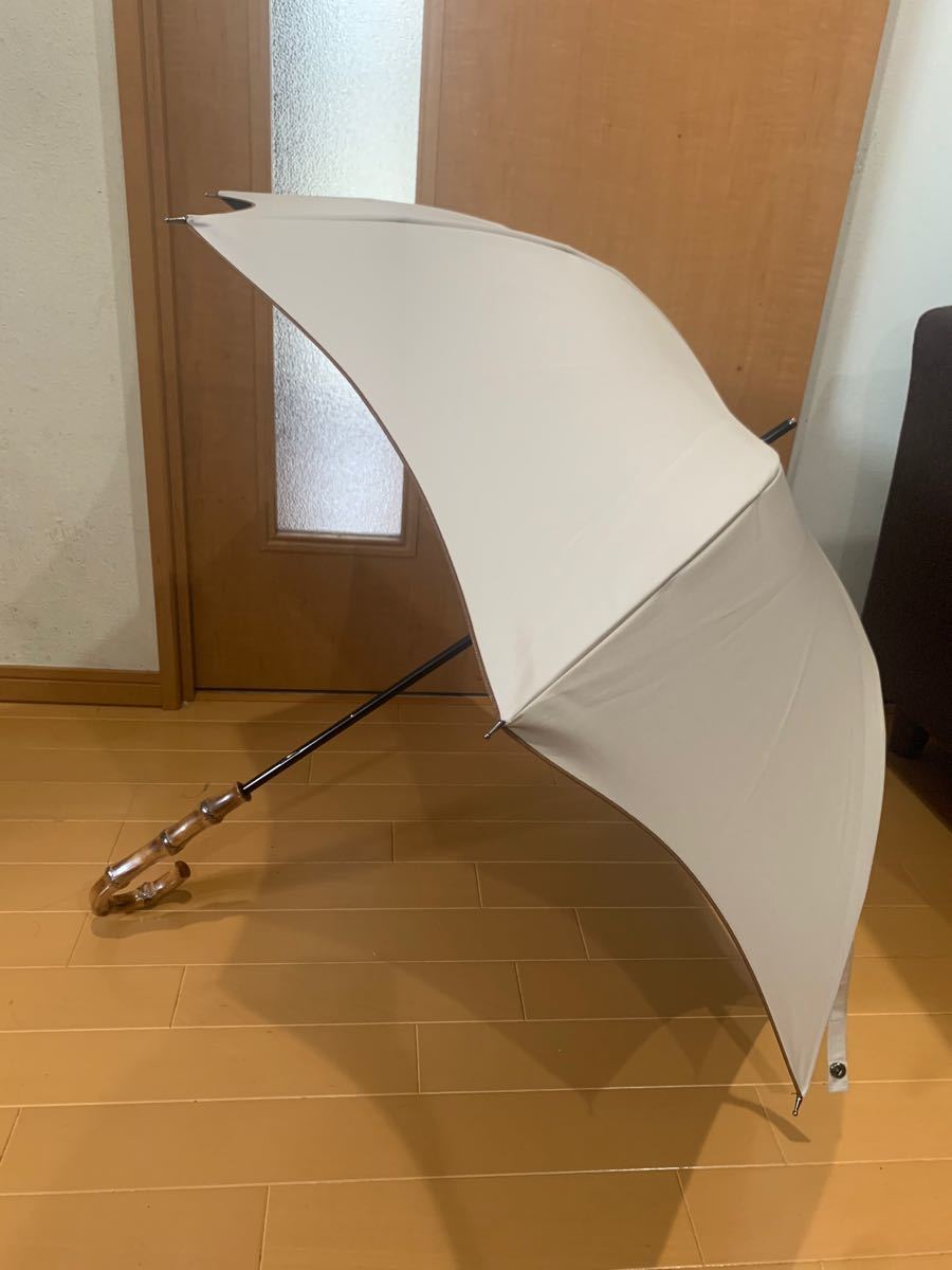 未使用 芦屋ロサブラン 100% 完全遮光日傘 晴雨兼用 ミドルサイズ 55cm シャンパンベージュ