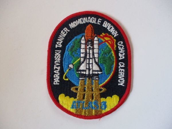 【送料無料】90s NASAスペースシャトル計画『STS-66』アトランティス 刺繍ワッペン/パッチUSAアップリケ宇宙飛行士ロケット宇宙船 U2_画像1