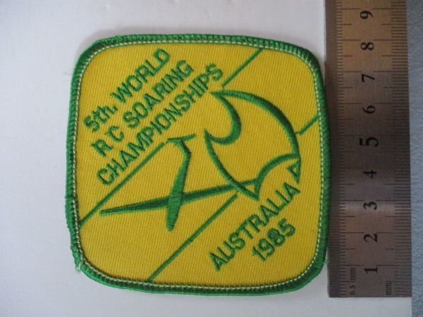 【送料無料】80s『5th.WORLD R.C SOARING CHAMPIONSHIPS AUSTRALIA 1985』刺繍ワッペン/ビンテージ飛行機WGC世界選手権パッチ模型 H1_画像7