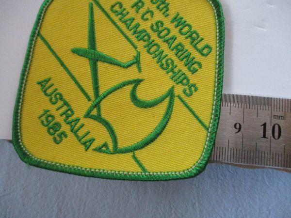 【送料無料】80s『5th.WORLD R.C SOARING CHAMPIONSHIPS AUSTRALIA 1985』刺繍ワッペン/ビンテージ飛行機WGC世界選手権パッチ模型 H1_画像8