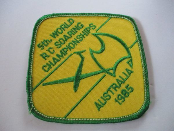 【送料無料】80s『5th.WORLD R.C SOARING CHAMPIONSHIPS AUSTRALIA 1985』刺繍ワッペン/ビンテージ飛行機WGC世界選手権パッチ模型 H1_画像2