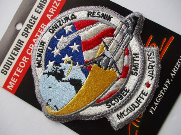 【送料無料】90s スペースシャトル『STS-51-L』チャレンジャー刺繍ワッペン/METEOR CRATERメテオクレーターARIZONAアリゾナ宇宙NASA U3_画像2