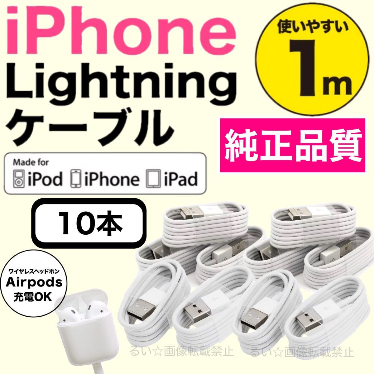 Apple iPhone ライトニングケーブル 充電器 iPad アップル　10本セット