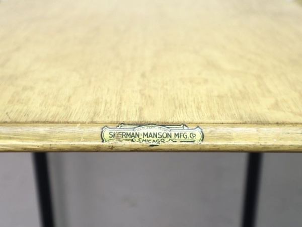 アンティーク 1915's SHERMAN MANSON社製 タイプライターテーブル インテリア ビンテージ おしゃれ 古い アメリカ 机 店舗什器_画像5