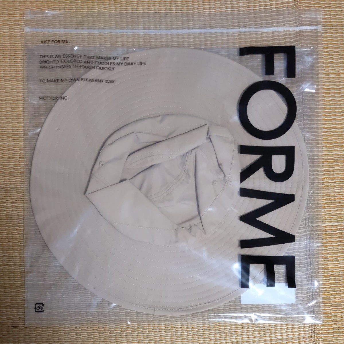 新品 東原亜希 FORME ハット ベージュ Mother 2021SS uvカット 新品 東原亜希 FORME ハット ベージュ Mother 2021SS uvカット