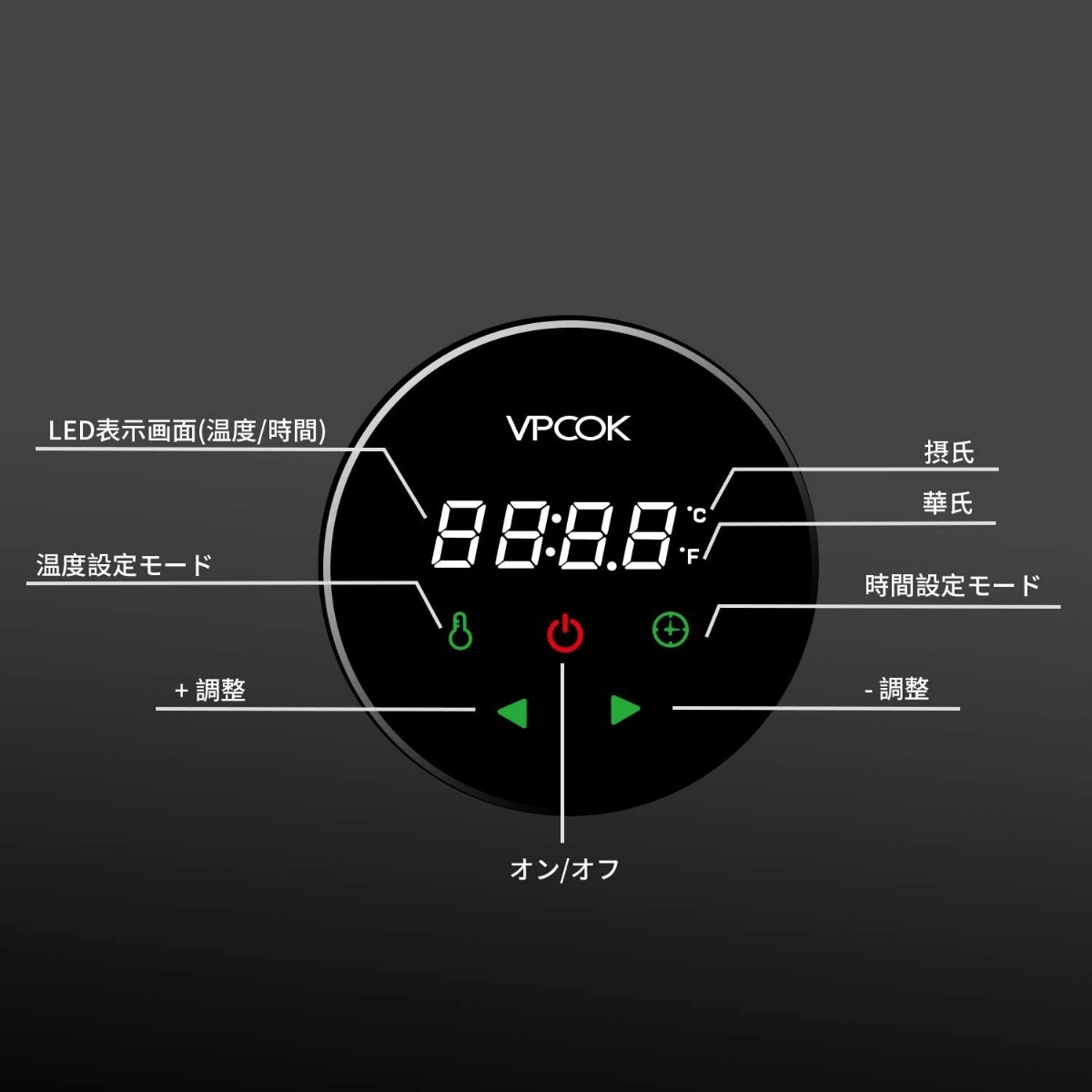 Vpcok 低温調理器 真空調理器 770W カバー付き スロークッカー