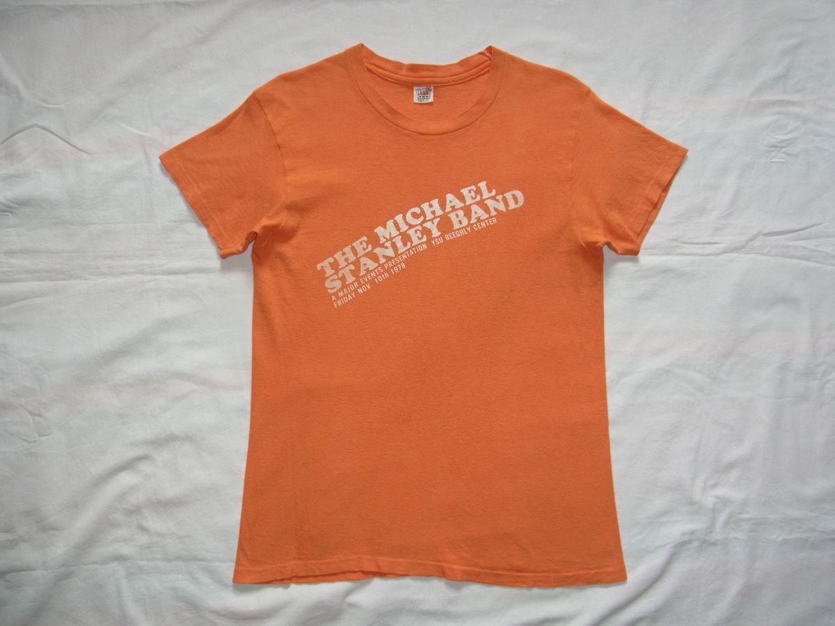 ☆ 70s USA製 ビンテージ Michael Stanley Band マイケル・スタンレー・バンド 1978 ライブ Tシャツ sizeM オレンジ ☆古着 MSB ロック 80s_画像1