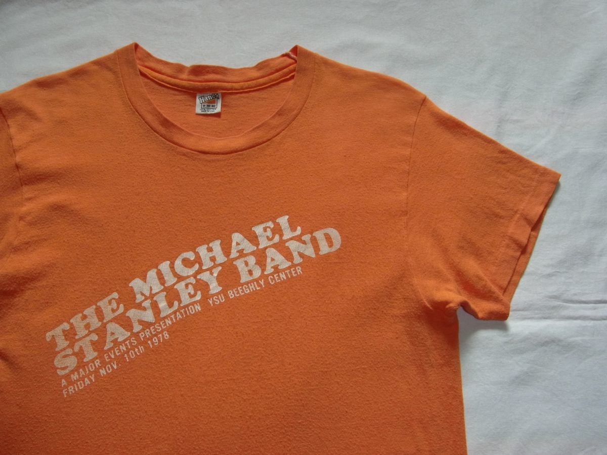 ☆ 70s USA製 ビンテージ Michael Stanley Band マイケル・スタンレー・バンド 1978 ライブ Tシャツ sizeM オレンジ ☆古着 MSB ロック 80s_画像3