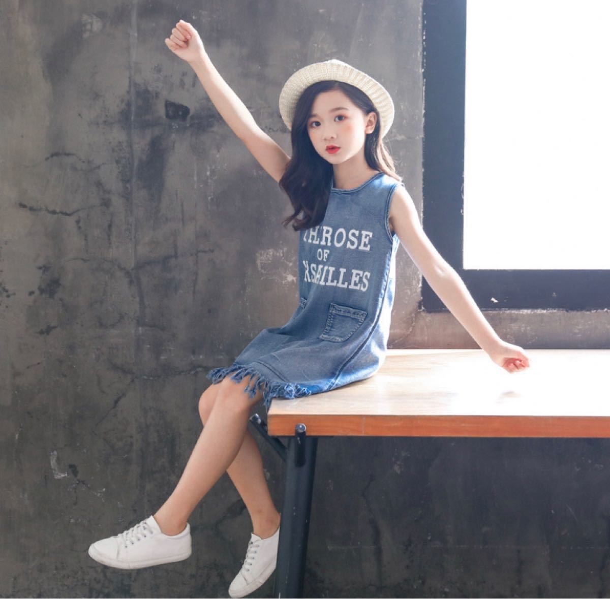 Paypayフリマ 値下げ 女の子 フリンジ デニムワンピース キッズ ワンピース 夏コーデ 160 Paypayフリマ 値下げ 女の子 フリンジ デニムワンピース キッズ ワンピース 夏コーデ 160