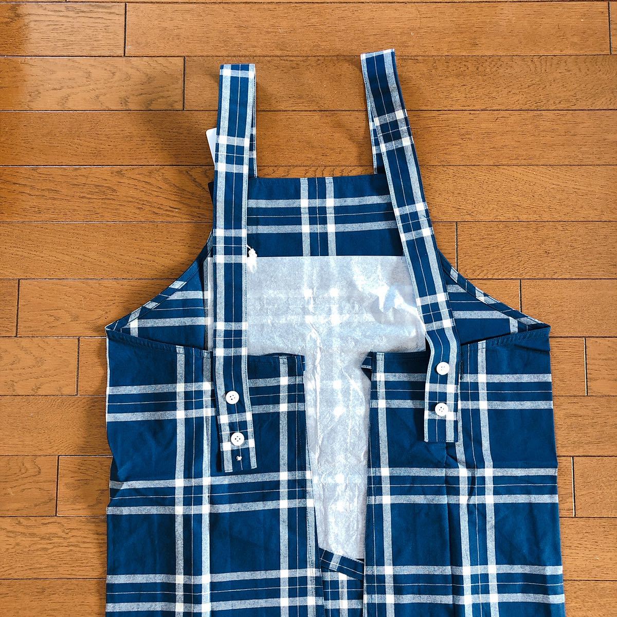 未使用 ラルフローレン エプロン チェック インディゴ 未使用 ラルフローレン エプロン チェック インディゴ