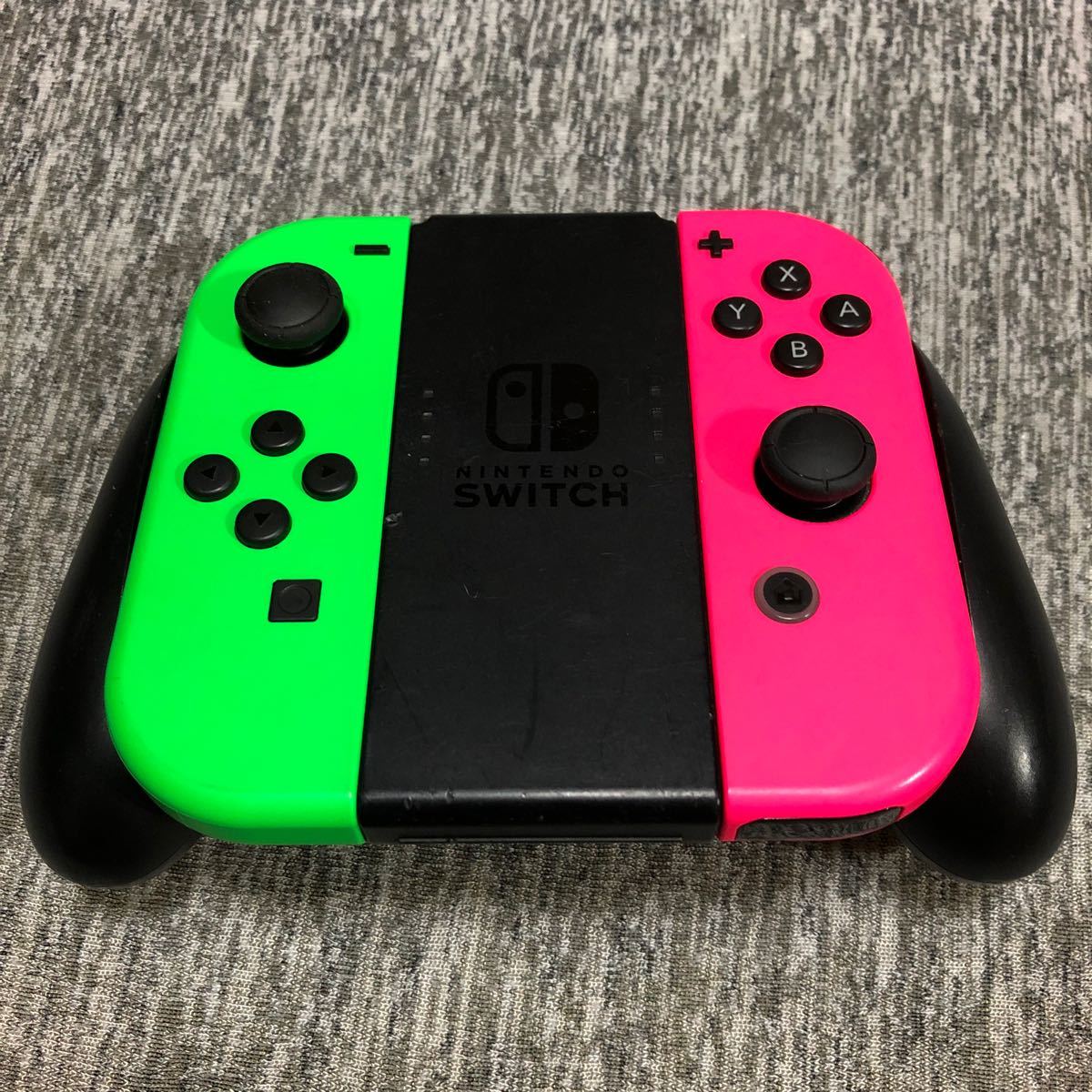 Nintendo Switch ジョイコン ネオングリーン ネオンピンク　グリップおまけ付き Joy-Con