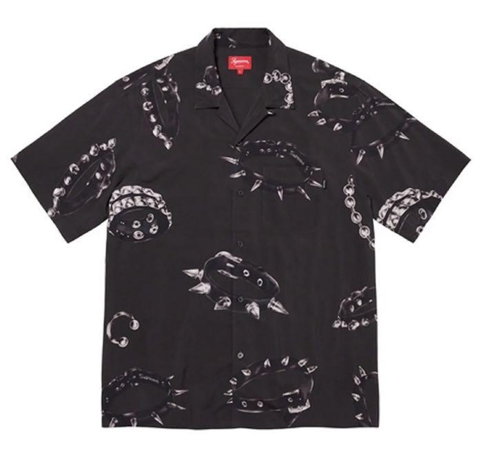 Supreme Studded Collars Rayon S/S Shirt Black シュプリーム