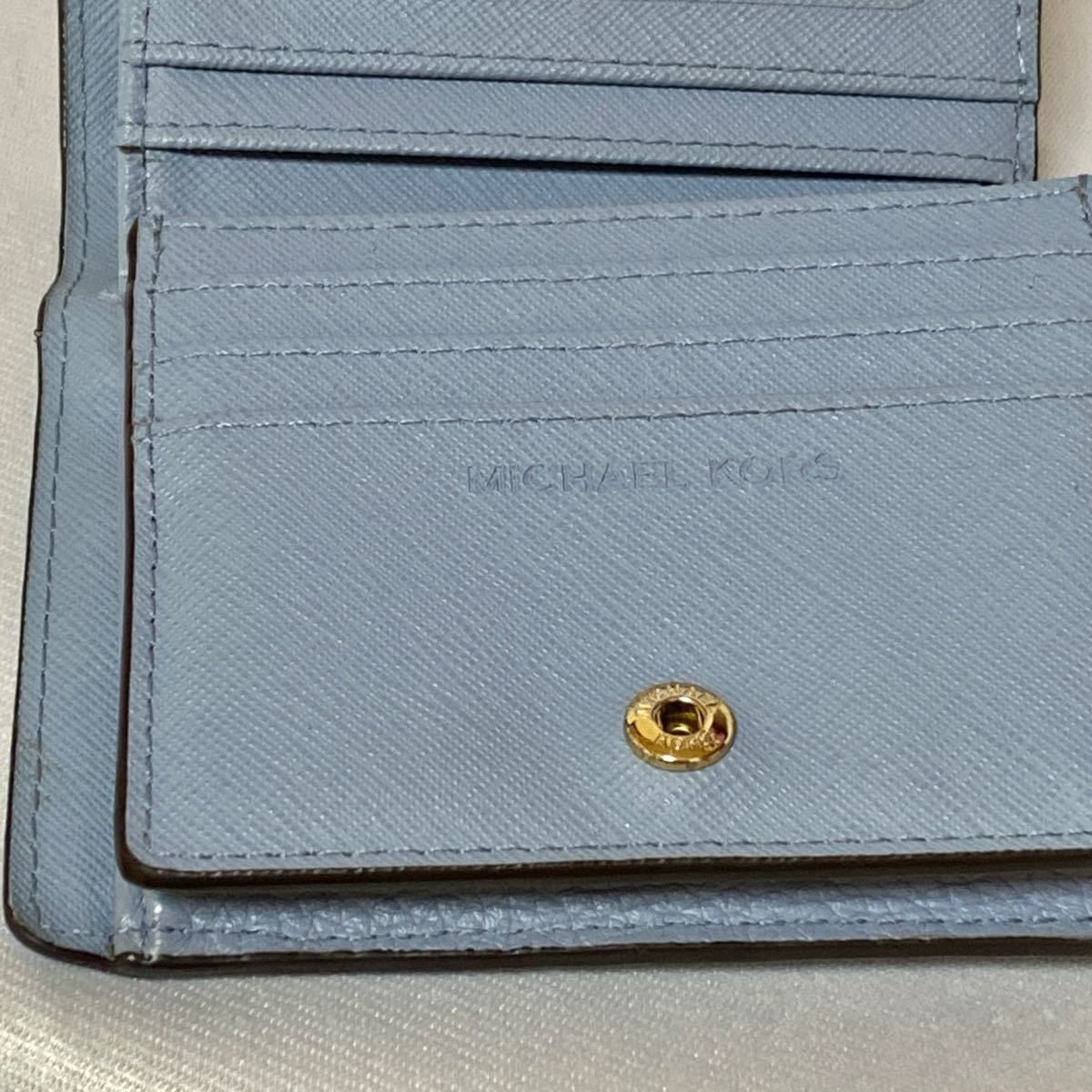 マイケルコース 財布 折財布 ミニ財布 ペールブルー 水色 ブルーグレー