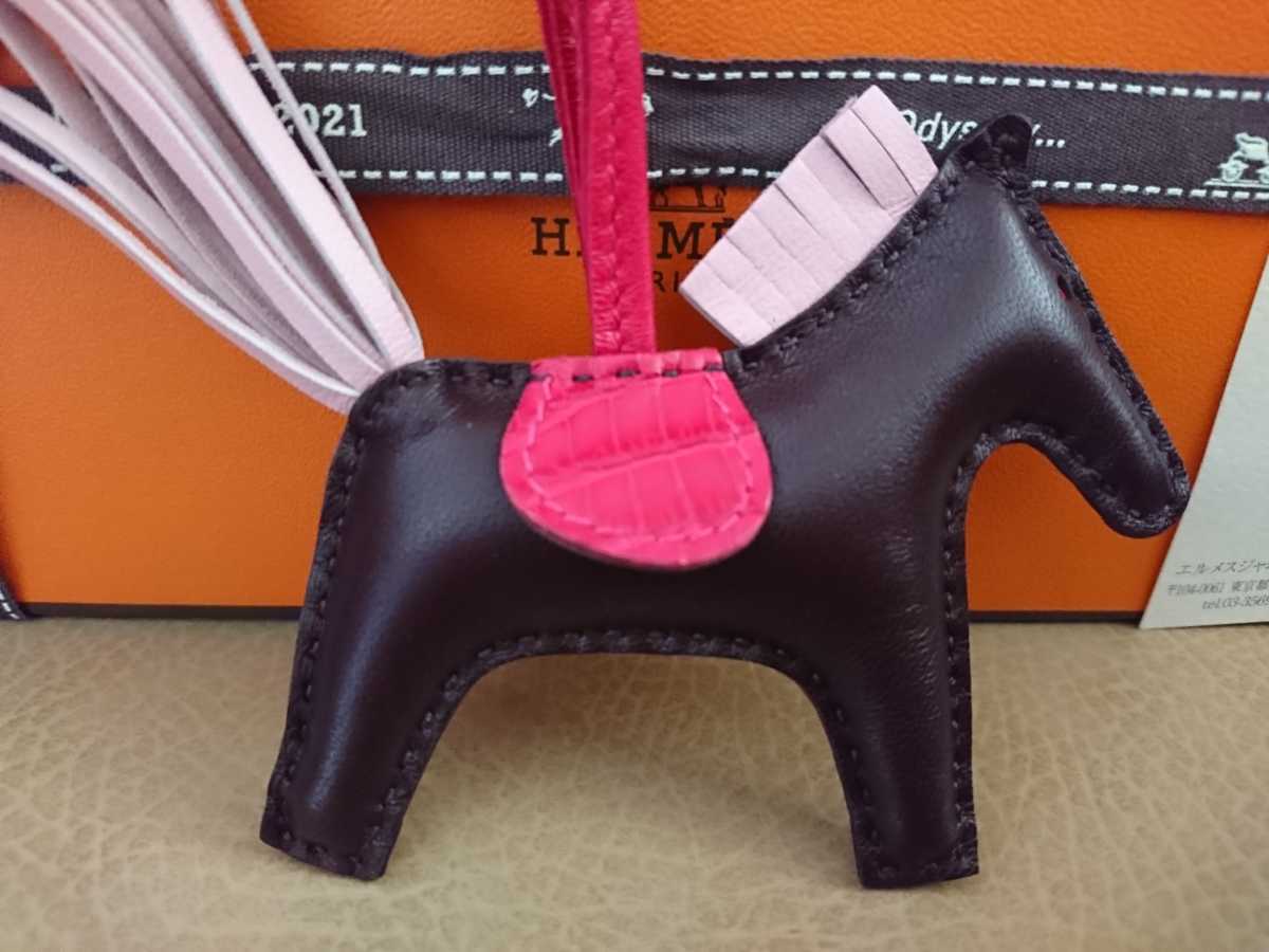HERMES☆エルメス ロデオタッチ PM 馬チャーム 超希少! アリゲーター
