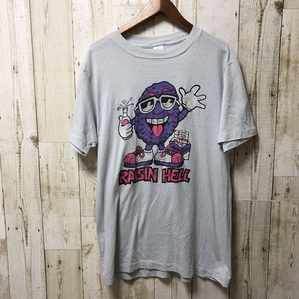 【激レア】古着 Vintage 80s CHED By Anvil カリフォルニア レーズン 半袖 Tシャツ Lサイズ MADE IN USA ビンテージ 90s 70s