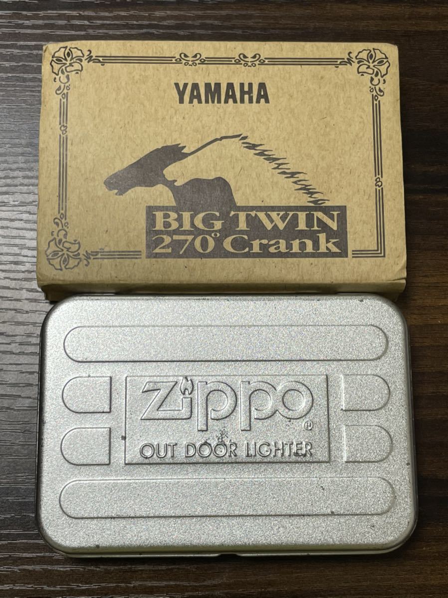 zippo YAMAHA TRX850 BIG TWIN 270 Crank 1994年製 年代物 ヤマハ バイク デットストック 専用缶ケース オイルケース 保証書_画像10