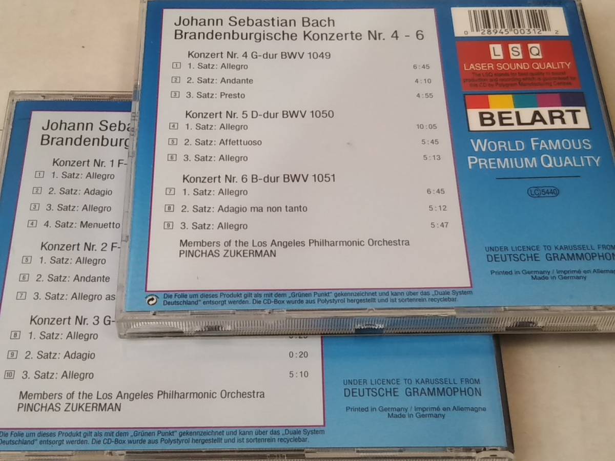 【Belart】ズーカーマンLAPOバッハ/ブランデンブルク協奏曲全６曲2CD_画像2