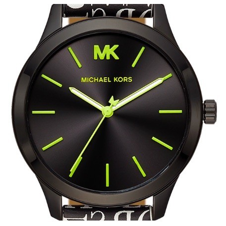 MICHAEL KORS マイケルコース MK2847 Runway Black / Neon Lime stainless Ladies ブラック・ネオンライム・ユニセックス アナログ腕時計_画像2