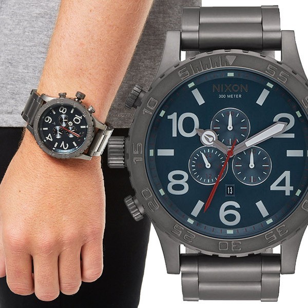 ☆NIXON/ニクソン A0832340 THE 51-30 CHRONO BLUE / GUNMETAL ガンメタル/ブルー メンズ ユニセックス 腕時計 クロノ_画像1