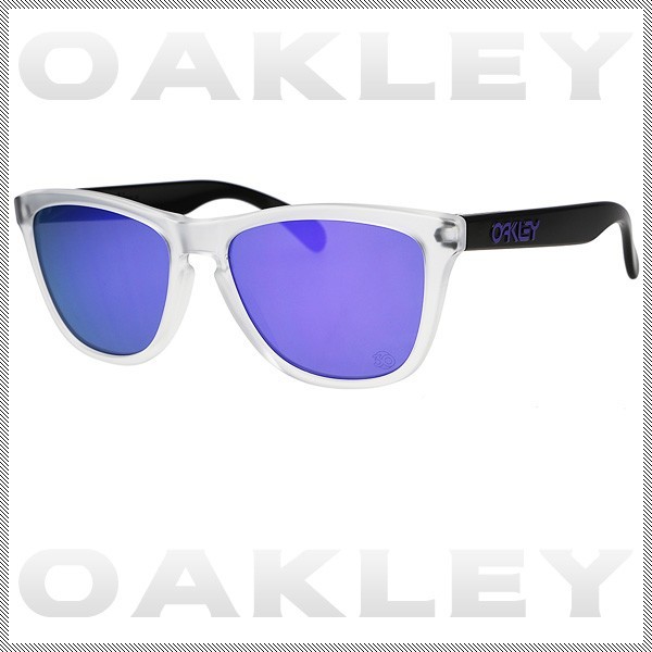 OAKLEY オークリー 24-419 FROGSKINS HERITAGE COLLECTION フロッグスキン マットクリア×バイオレット イリジウム サングラス∵_画像1