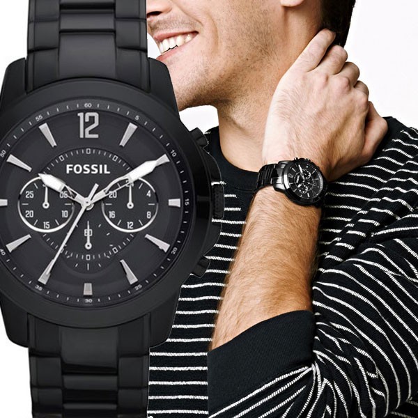 FOSSIL フォッシル FS4723 Grant グラント　クロノグラフ　ブラック メタル メンズ クロノグラフ 腕時計