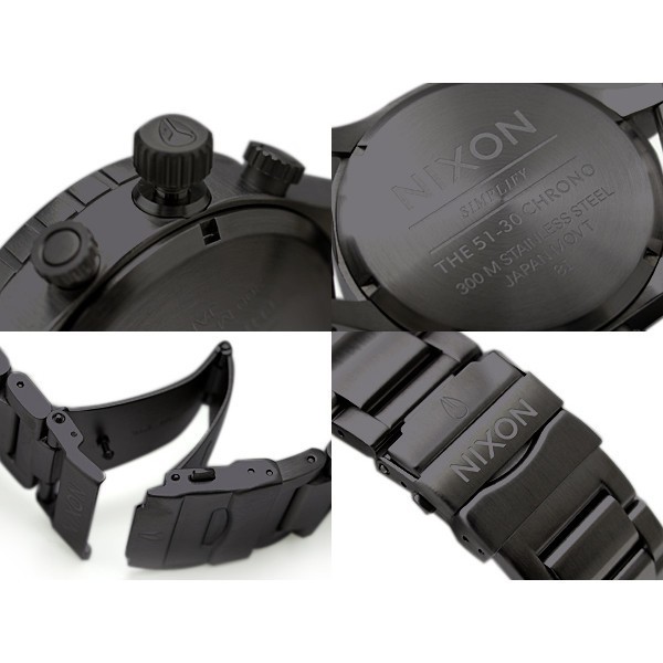  outlet * наружная коробка загрязнения *NIXON/ Nixon a083001 THE 51-30 CHRONO ALL BLACK White 51-30 мужской Nixon Chrono часы 