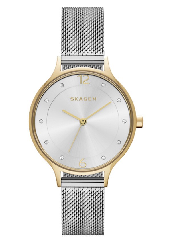 SKAGEN スカーゲン Anita Steel Mesh SKW2340 アニタ シルバー・ゴールドメッシュ レディース クリスタル 腕時計