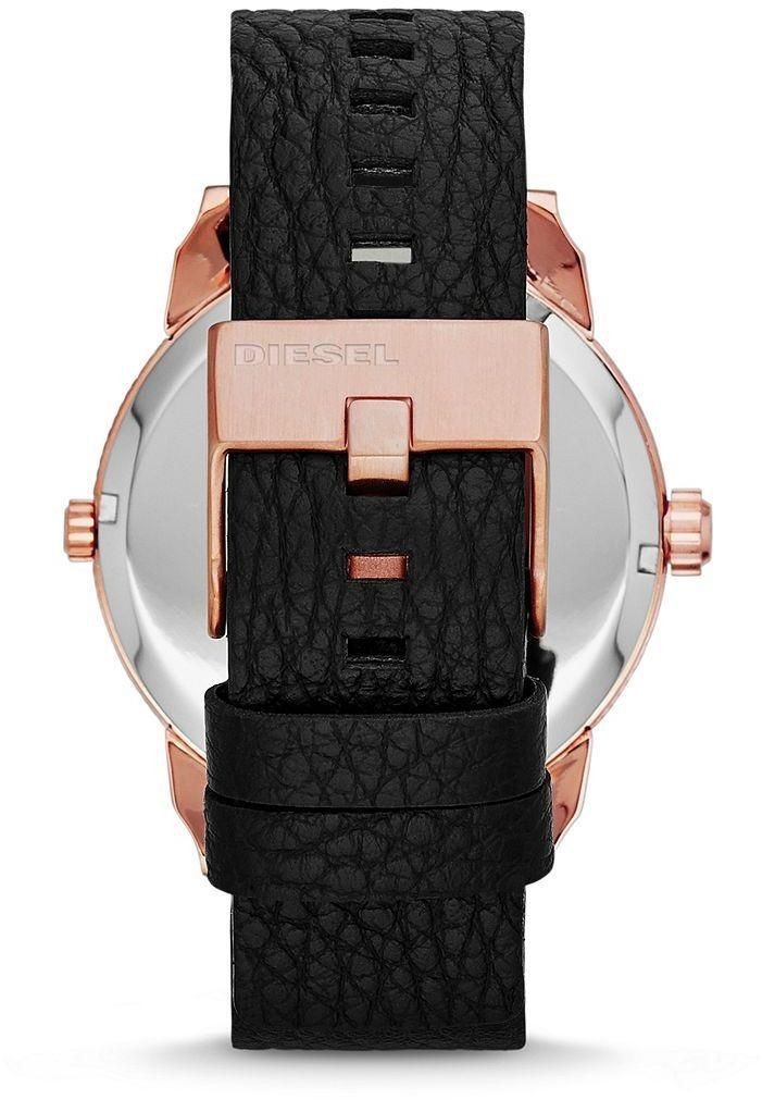 DIESEL diesel MINI DADDY DZ7317 ROSEGOLD STAINLESS BLACK LEATHER ANALOG rose Gold * black leather unisex *