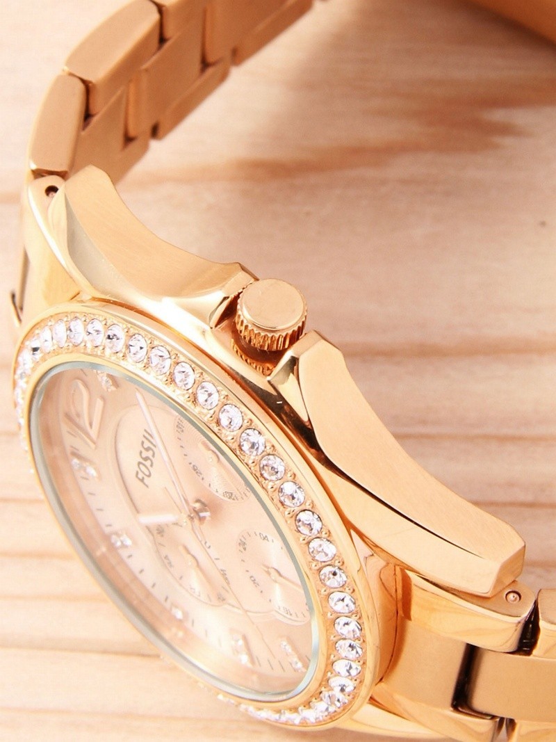 FOSSIL es2811 RILEYlai Lee rose Gold crystal женские наручные часы Fossil 