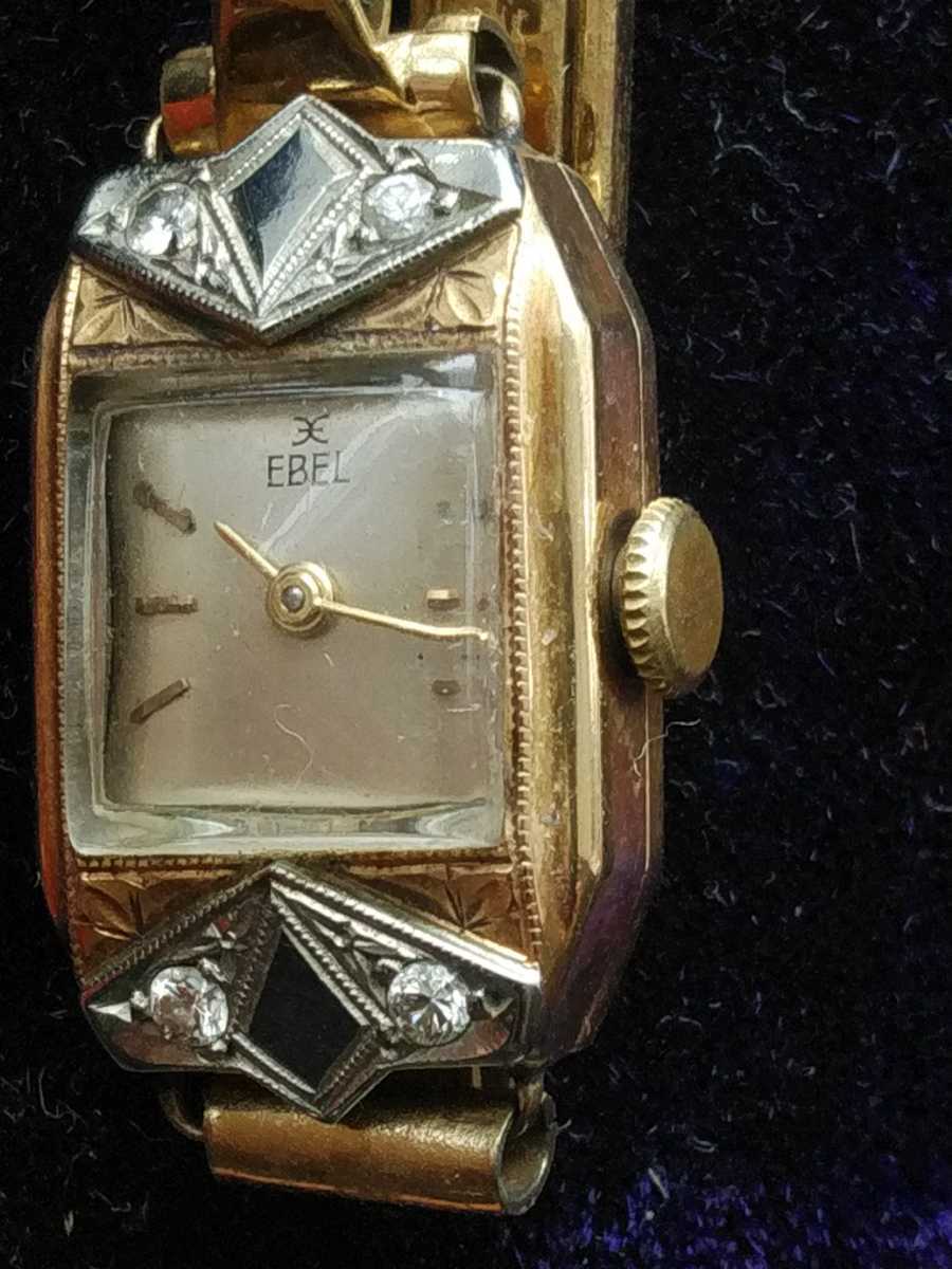 EBEL Ebel lady's 18K diamond 4P hand winding wristwatch antique 