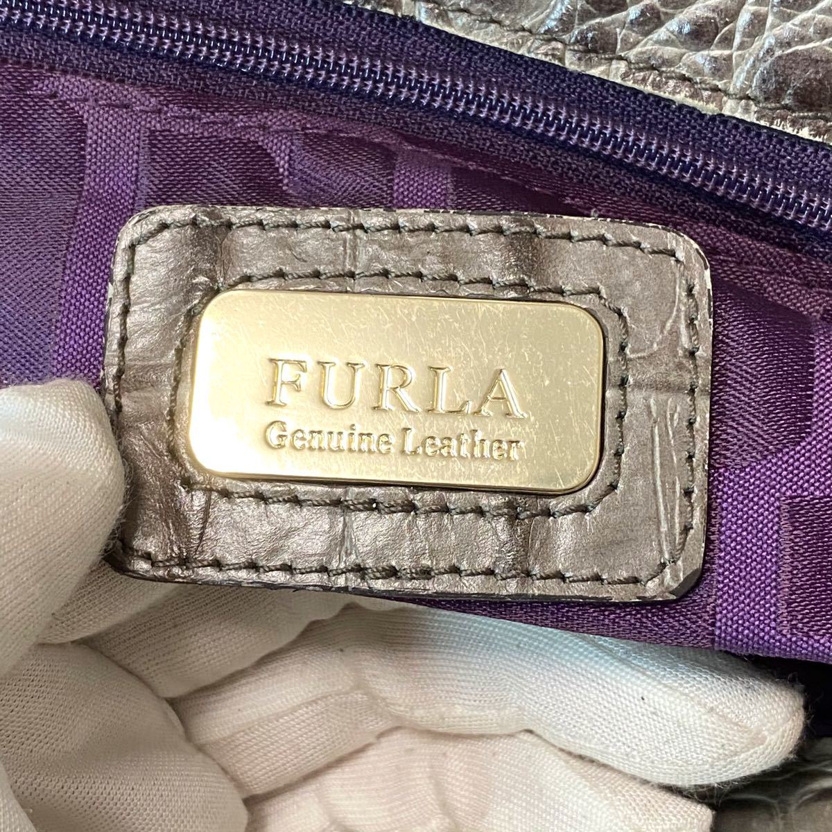 FURLA/フルラ　トートバッグ クロコ型押し