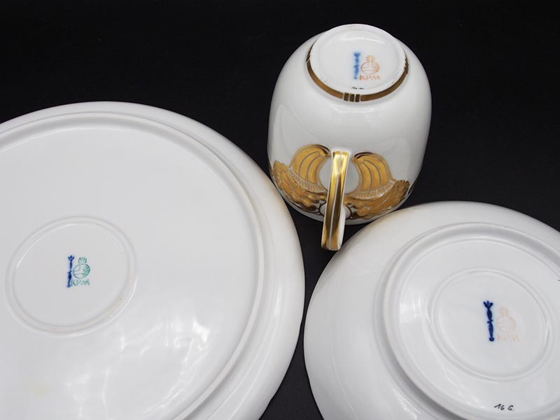 KPM ベルリン王立磁器製陶所 ケレス Ceres トリオ カップ&ソーサー