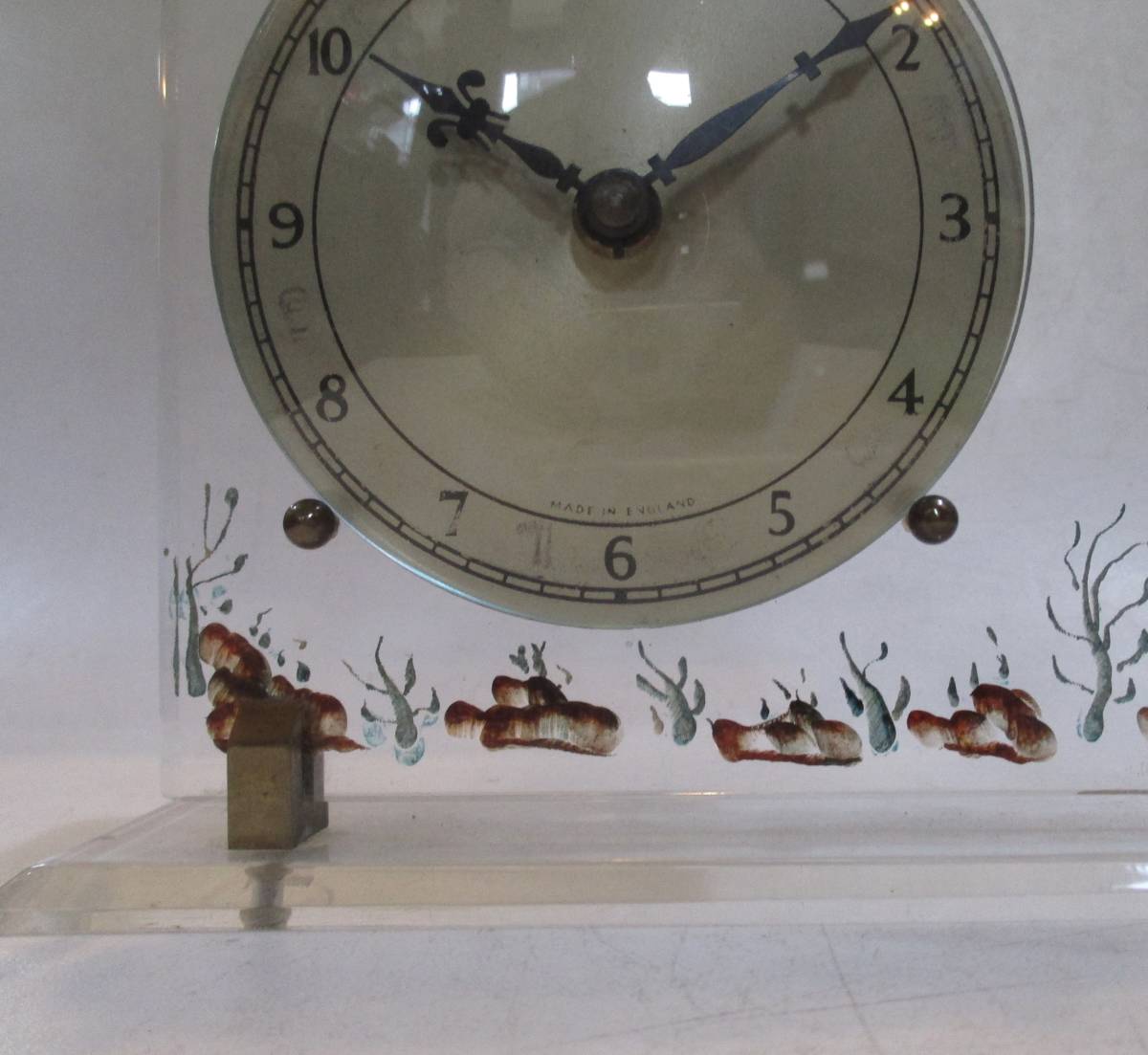 ☆ 水族館　置時計　英国製　1950年頃　完動品時計　スイス　1930年頃_画像3