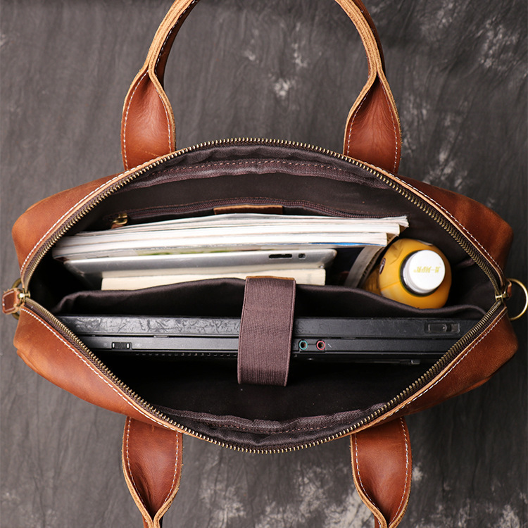 新品未開封 本革 メンズ ブリーフケース A4対応 レザー 手提げバッグ 通勤 書類鞄 ビジネスバッグ_画像6