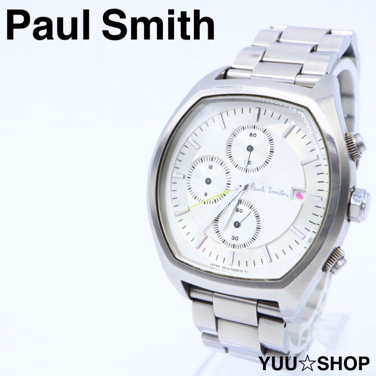付属品【電池新品】Paul Smith クロノ デイト 腕時計 メンズ うさぎ