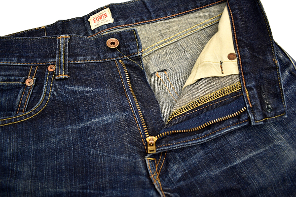 K-2651* прекрасный товар *EDWIN Edwin 505ZXX 50503* сделано в Японии Vintage обработка темно синий индиго Denim красный уголок cell bichi распорка джинсы W31