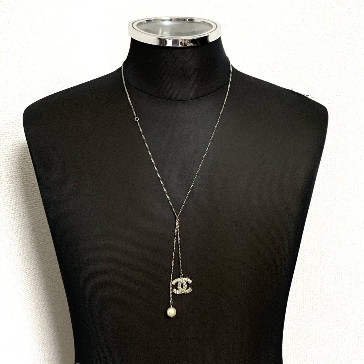 美品箱付 CHANEL シャネル B13 ココマーク&パール ラインストーン