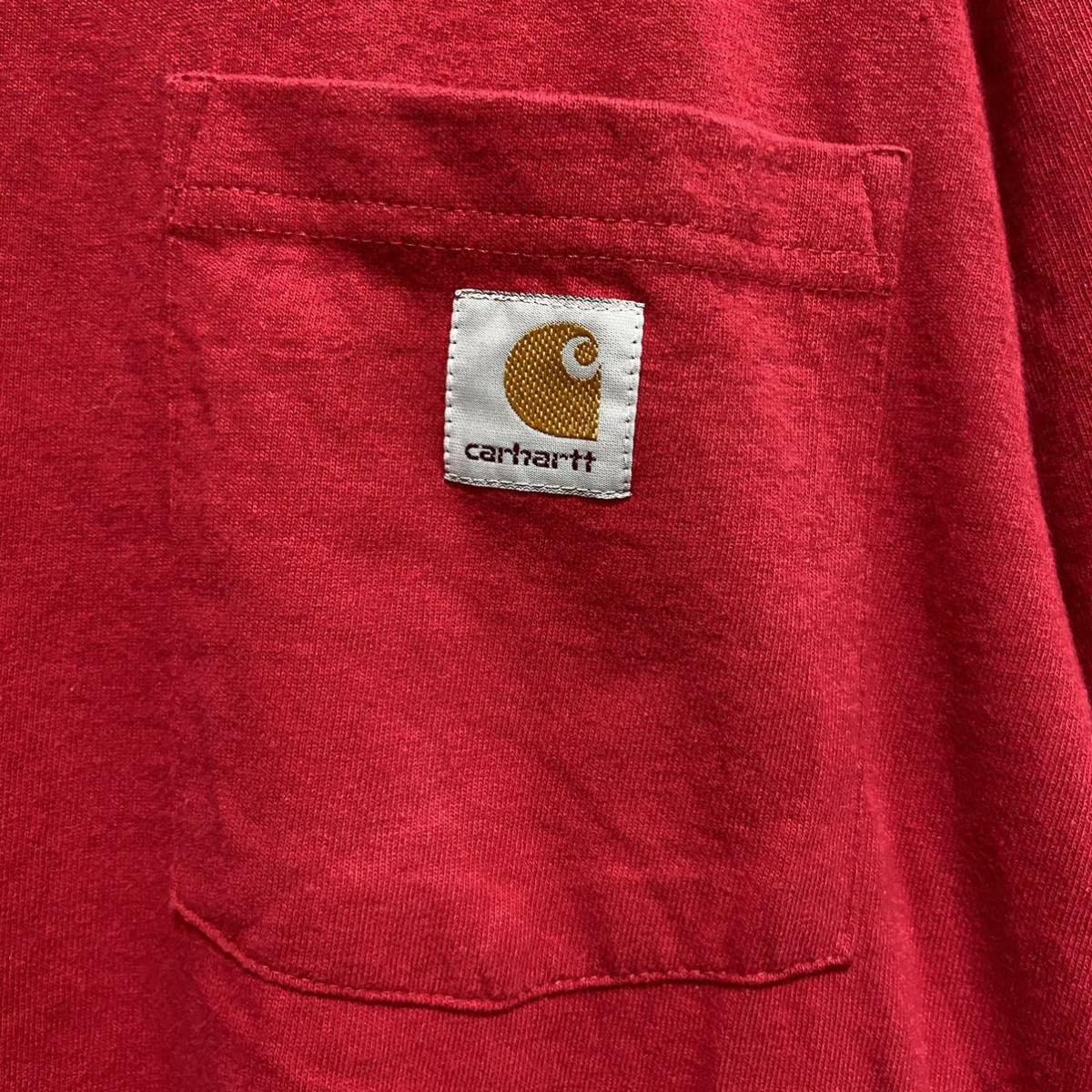 送料無料☆ ☆Carhartt☆カーハート☆ポケットTシャツ☆ポケT☆XL☆赤☆ストリート☆_画像2