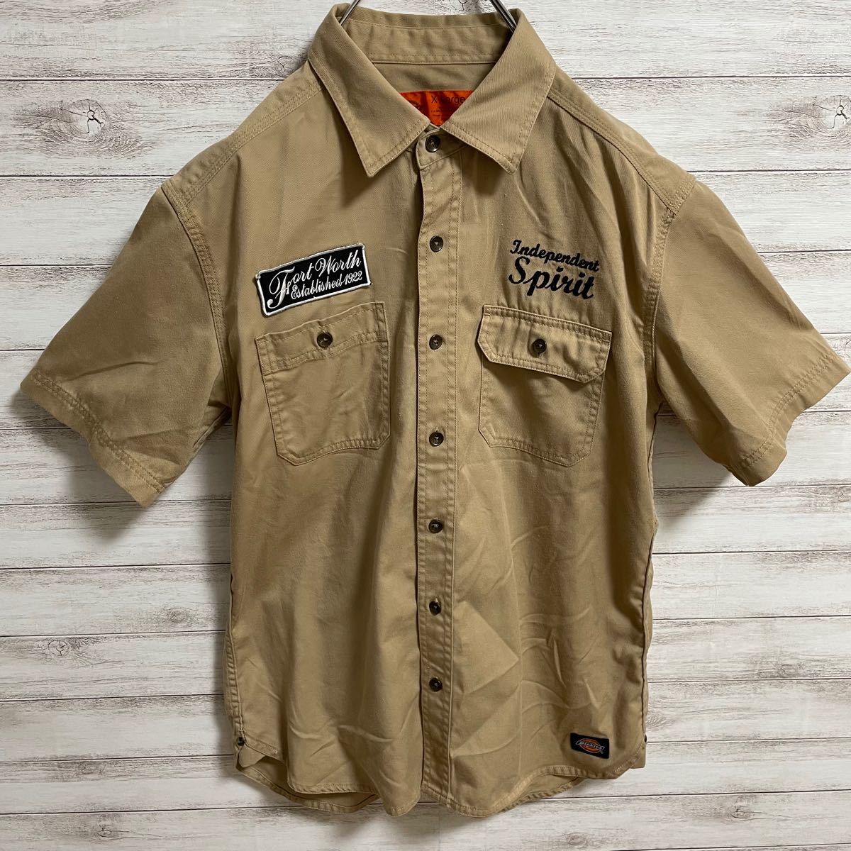 Dickies ディッキーズ 刺繍ロゴ ワッペン ワークシャツ 希少 ワーク