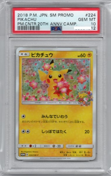 プロモ 20th アニバーサリー みんなでいわう PSA 10ピカチュウ pikachu Pokmon card promo ポケカ 224/SM-P