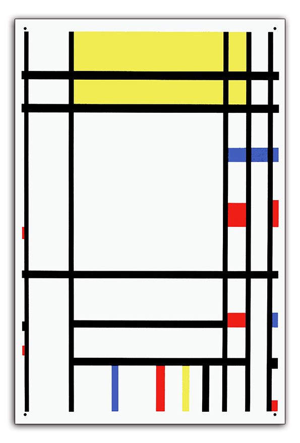 BPM07-ピエト・モンドリアン Piet Mondrian メタルプレート ブリキ板 metal plate 抽象絵画 ストイック 原則作品 ヴィンテージ 雑貨 模写_画像1
