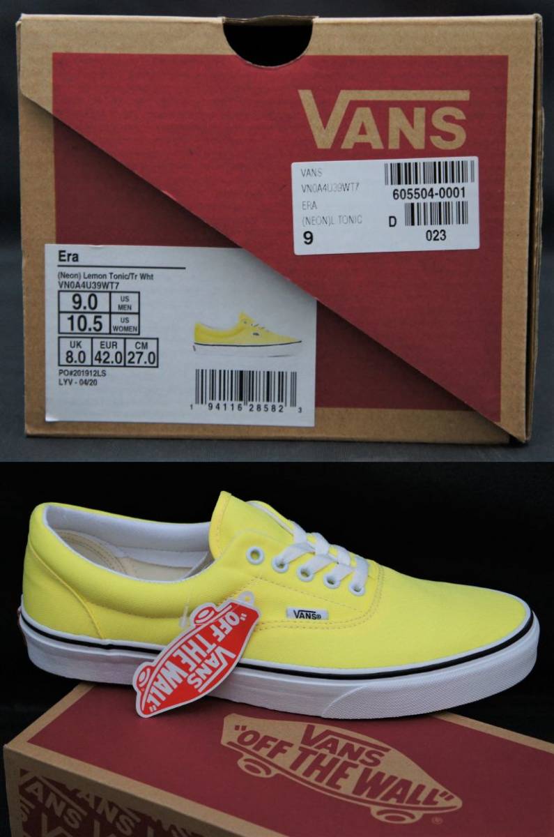 SALE！【新品】US9 27cm VANS バンズ ERA NEON エラ ネオン LEMON TONIC/TRUE WHITE _画像10