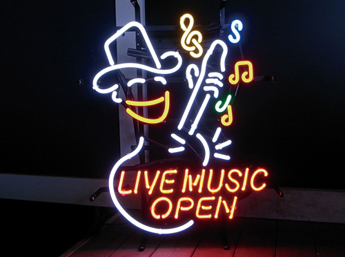 ネオンサイン 【LIVE MUSIC OPEN】/看板 ネオン ネオン管 BAR バー ...