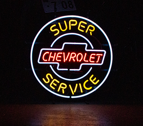 ネオンサイン 【CHEVROLET　SERVISE】/看板　ネオン　ネオン管　BAR バー 店舗/アメリカン雑貨 ガレージ_画像1