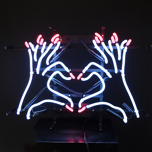  neon автограф [HEART HAND]/ табличка neon неоновая трубка BAR балка магазин / american смешанные товары гараж 