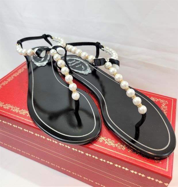 [ new goods ] Rene Caovilla *RENE CAOVILLA pearl rhinestone ELIZA sandals 36 half 