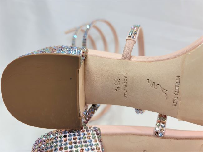 [ new goods ]RENE CAOVILLA Rene Caovilla CLEO Swarovski sandals pink ne-ju36 half 